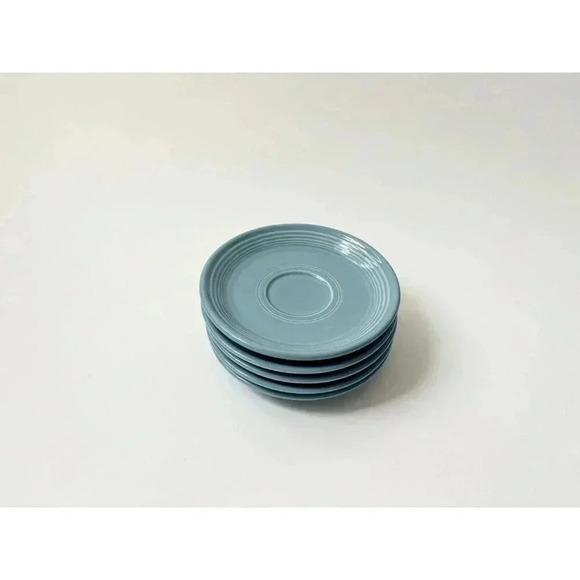 Set of 5 Fiestaware Homer Laughlin Baby Blue Saucer Plates - Picture 2 of 9